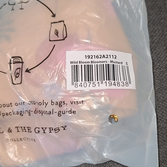 New spell designs wild bloom bloomer panty gold S - Picture 8 of 16